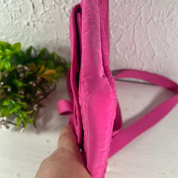 Vera Bradley Pink Quilted Crossbody Bag Barbie Pink Bag Vera Bradley Crossbody - Picture 5 of 15